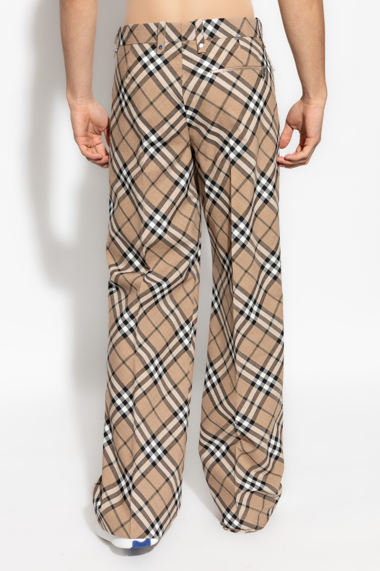 Beige Plaid Pattern Pants Burberry Vitkac Australia